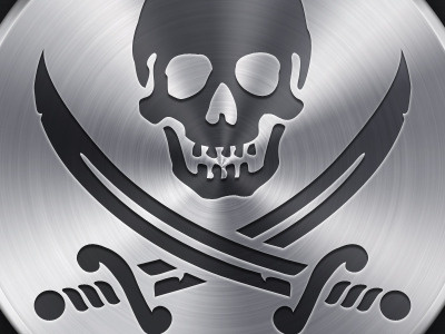 Jolly Roger - Lionized brushed steel icon jolly roger lion