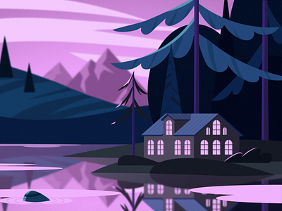 landscape twilight vector