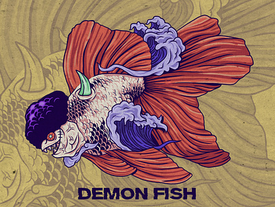 Demon Fish, Design for Sticker art artwork branding design digitalart illustration sticker sticker design