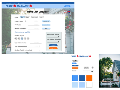 Home loan calculator for Erste Bank