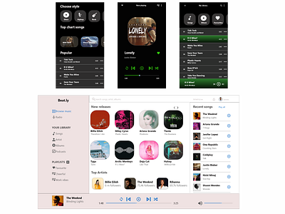 Beat.ly app artist music musicapp ux uxdesign web