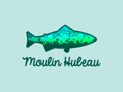 Moulin Hubeau 2022 logo branding fish logo design seafood vector