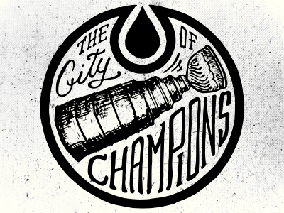 The City of Champions design edmonton handcrafted handmade hockey illustration lettering nhl pencil sketch typography yeg