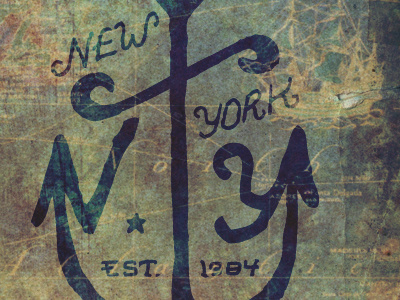 Anchor N.Y anchor hand drawn new york