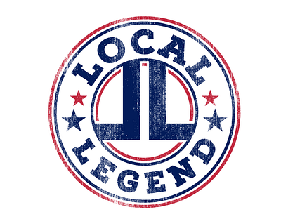 Local Legend Stars Logo apparel blue branding circle circle logo custom logo graphic design illustration local legend logo ohio ohio flag red stars