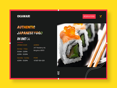 Concept Restaurant Header/Hero Section for Landing/Home Pages