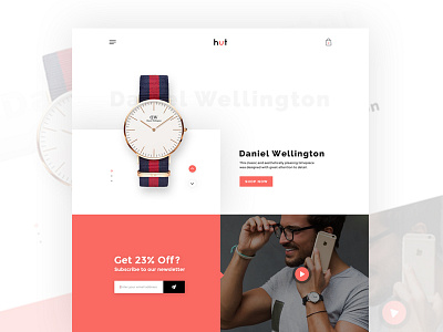 e-commerce theme animation clean ecommerce home hut interface watch web