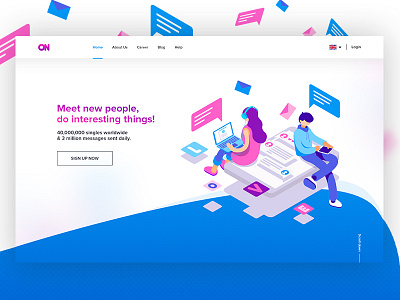 Meet new people | Exploration chating digital find illustration meet online people ui ux webdesign