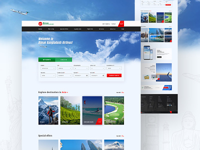 Redesign | Biman Bangladesh Airlines airlines bimanbangladesh booking flight homepage personalportfolio redesign travel ui ux website