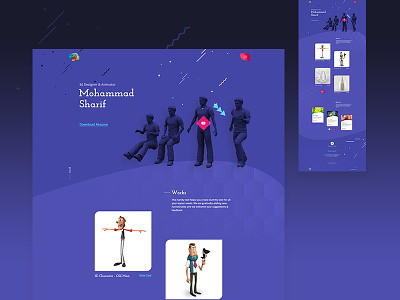 3d artist website | concept 3d artist animator designer free landingpage lovedribbble portfolio ui ux webdesign