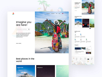 Travel Explore bestplaces destination explore landing page tips travel travelblog ui ux webdesign