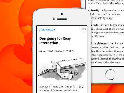 Updated – Firefox Readermode for iOS interaction design typography ui ux visual design