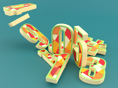 Set of numbers 3d blender digits geometry illustration numbers