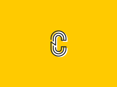 Christian Navarro Logo brand branding c lettering lettermark lines logo mark personal branding yellow