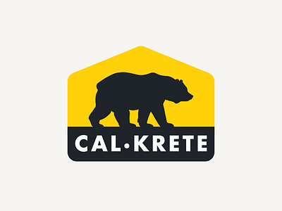 Cal-Krete Logo bear california concrete construction flooring futura home logo mark yellow