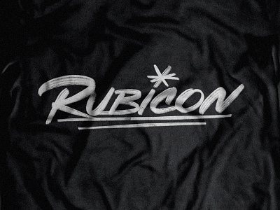Rubicon black black and white branding cloth flag hand lettering illustration lettering logo mark script tag typography