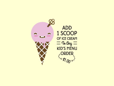 Yummy cone ice cream kids menu menu restaurant