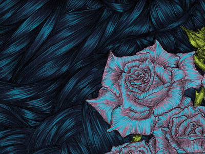 WIP colour progress blue braid color colour digital colour floral flower hair nature rose roses wip