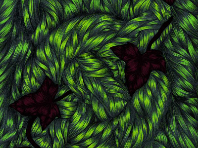 Ivy, WIP part2 braid digital illustration graphite green hair illustration ivy knotwork nature pencil red