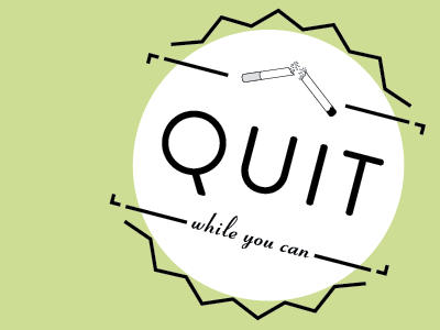 Quit design quit smoking stamp
