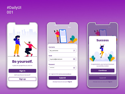 DailyUI001-signup app dailyui dailyui 001 design figma flat login screen sign up signup screen ui ui design ux ux design web