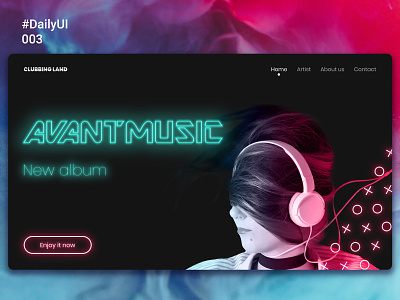 DailyUI003-Landing-page clubbing daily ui daily ui 003 dailyui dailyui003 design desktop figma landing landing page music photoshop ui ui design ux ux design web