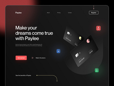 Paylee Finance landing page web design concept design finance app graphic design landing page ui ux web web design