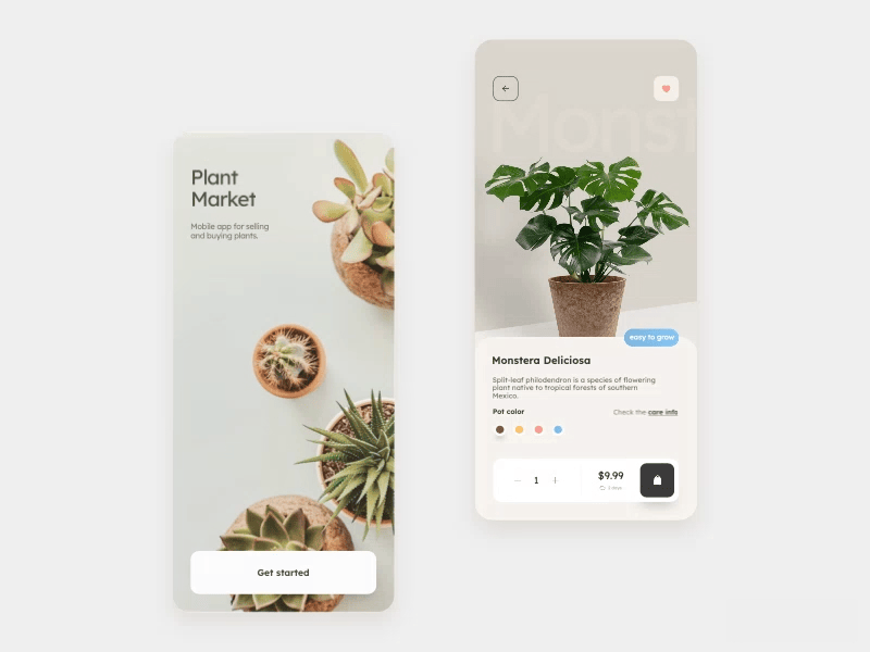 Plant Market Mobile App Design