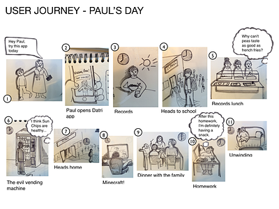 User journey - Paul for food tracking app diet journey mobile ux