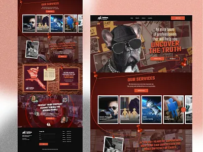 Detective Agency Website Proposal adobe adobe xd branding bulldog cases design detective dog graphic graphic design mistery orange pet photoshop resolve ui ux web website