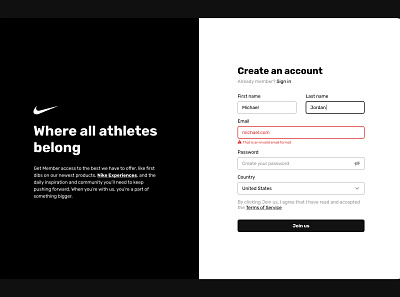 Nke Sign-Up Form app design desktop ui web