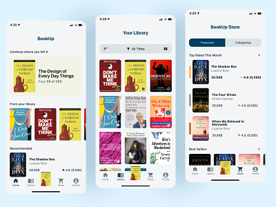 BookUp app design ui