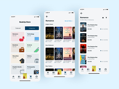 BookUp app design minimal ui