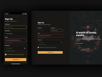 Sign Up - Daily UI 001 app design web