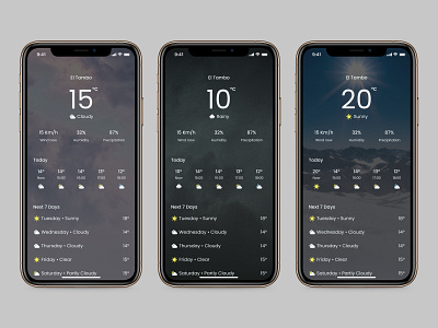 Weather - Daily UI 037 app design minimal mobile ui