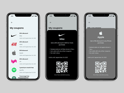 Redeem Coupon - Daily UI 061 app design minimal mobile ui