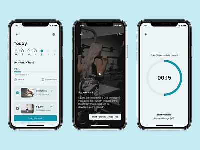 Workout of the Day - Daily UI 062 app design minimal mobile ui