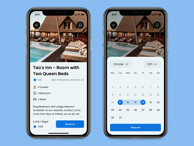 Hotel Booking - Daily UI 067 app design minimal mobile ui
