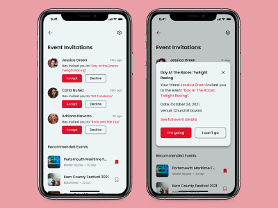 Pending Invitation - Daily UI 078 app design minimal mobile ui