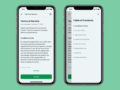 Terms of Service - Daily UI 089 app design minimal mobile ui