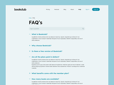 FAQ - Daily UI 092 app design desktop minimal ui web