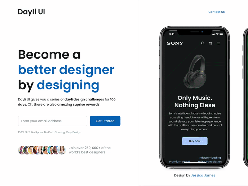 Daily UI Landing Page - Daily UI 100 app design desktop minimal ui web