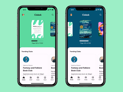 Clubok App Home app design minimal mobile ui