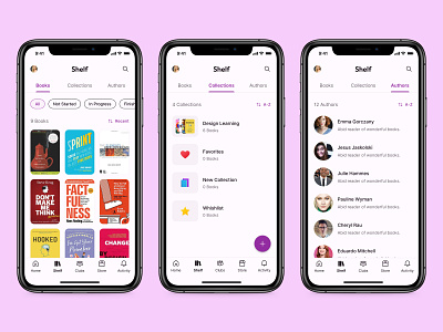 Clubok App Shelf app design minimal mobile ui