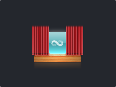 Final Stage Icon curtain icon infinity ios red reflections stage wood