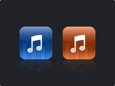 Music Icons app blue icons ios music note orange