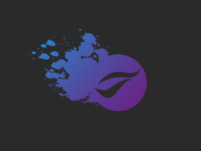 Splat Logo black blue jack logo purple splat website white