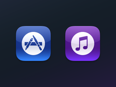 App Store & iTunes iOS Icons app store glossy icon ios itunes