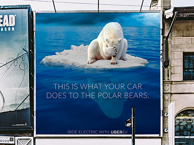 UberEV Billboard Advertisement billboard global warming ridesharing uber