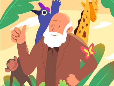 Charles Darwin Illustration childrens illustration digital illustrations illustration illustration digital marketing illustration